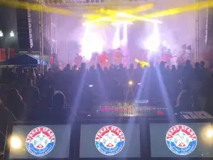 Band performing on stage