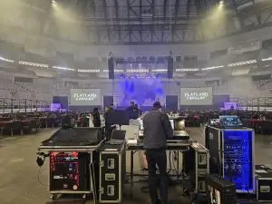 Flatland Cavalry stage setup and audio equipment